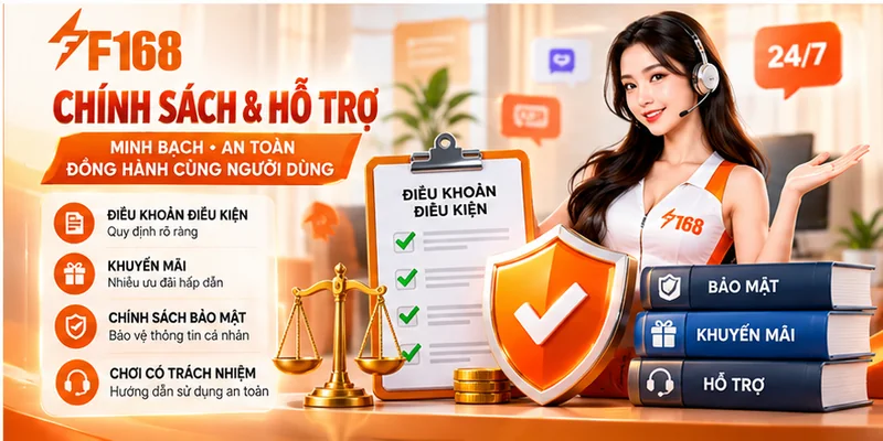 Chính sách F168 và các kênh hỗ trợ người dùng.